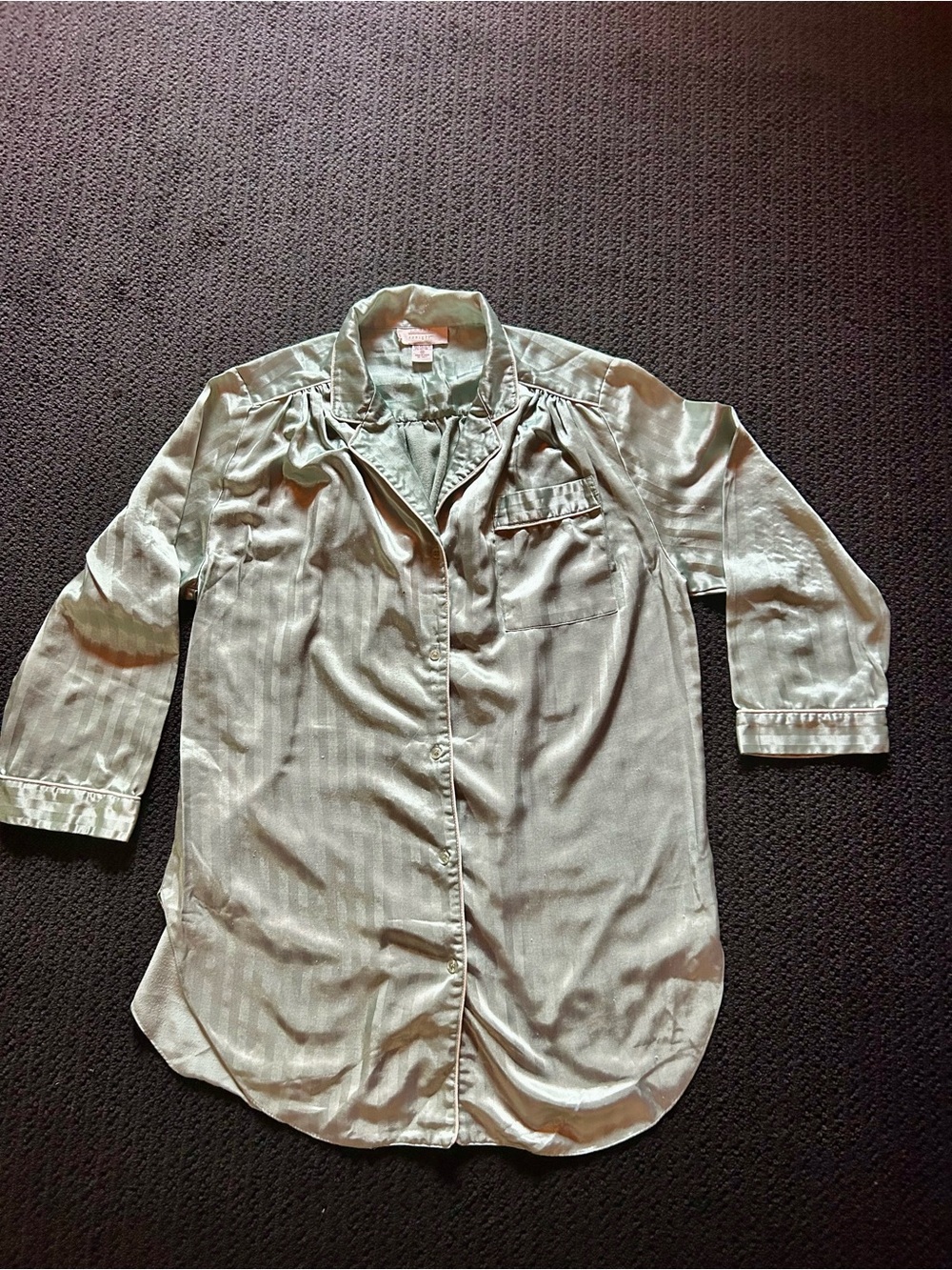 Silky Light Sage Button-Up Nightshirt 😴 Shirt